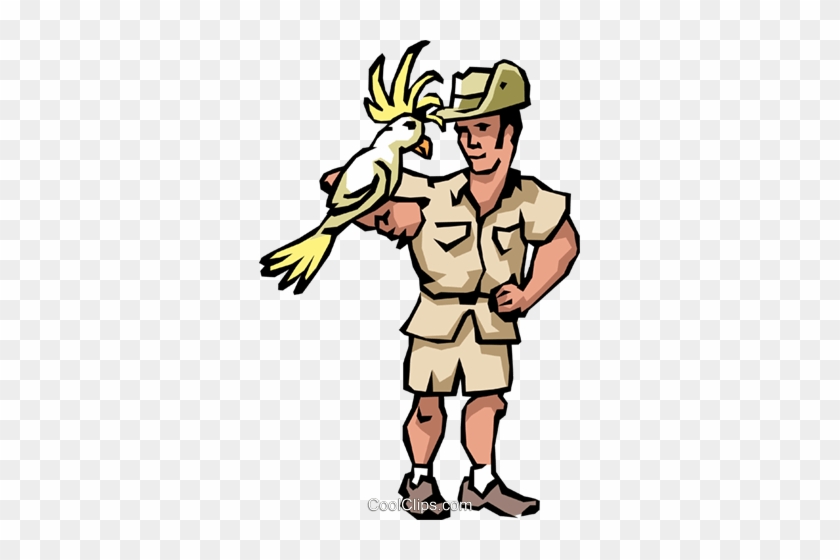 Australian Guide With Cockatoo Royalty Free Vector - Cartoon #1363285