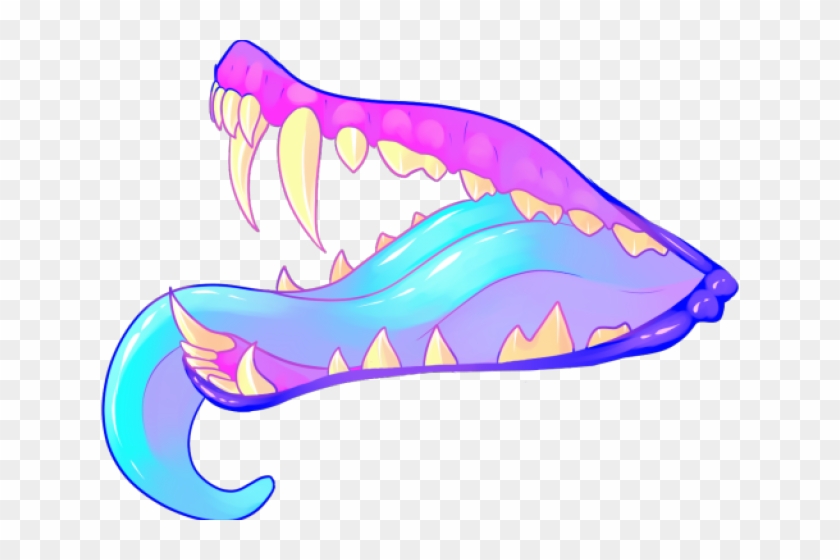 Fangs Clipart Tumblr Transparent - Drawing Of Scary Mouth #1363450