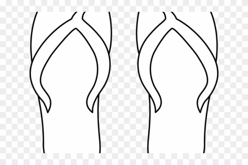 Path Clipart Black And White - Sandal #1365303