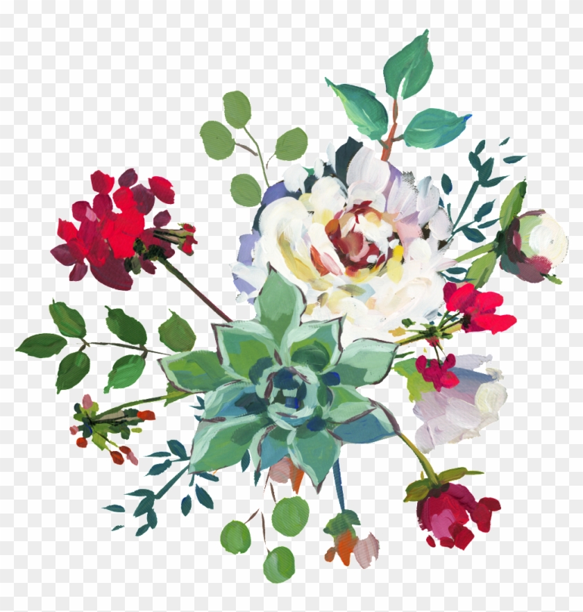 Hand Painted White Peony Flower Png Transparent - Monogrammed Spring Floral Wreath Note Cards #1365492