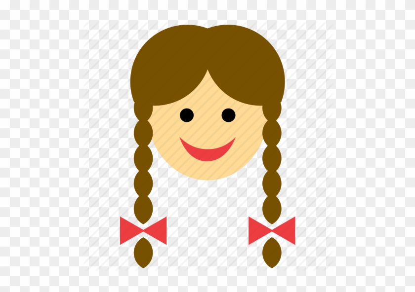 Braid Clipart Kid Face - Clip Art Girl With Braids #1367266