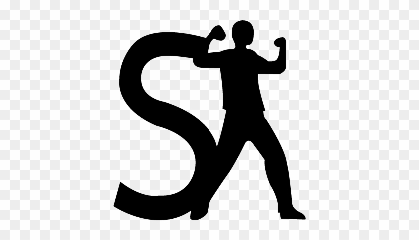 Strong Man Vector - Siluetas De Letra S #1367608