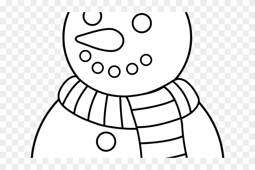Snowman Clipart Outline - Snowman Clip Art Black And White #1369534