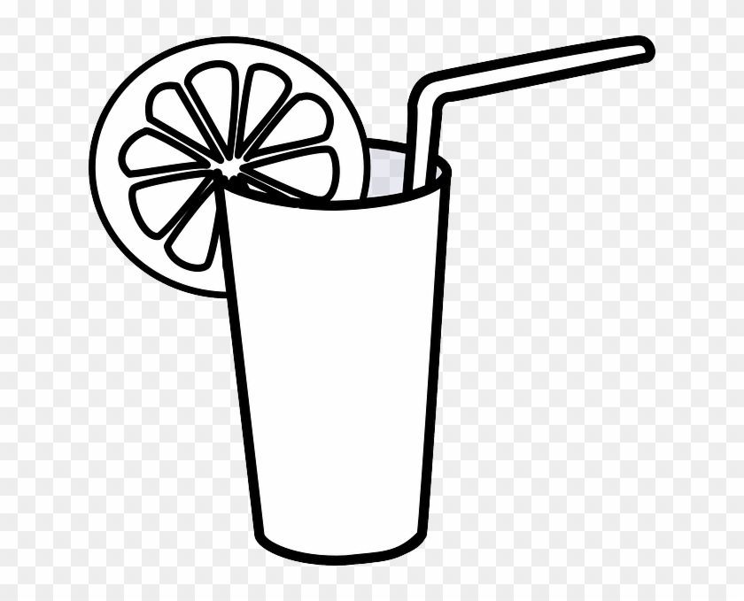 Cup Clipart Straw - Orange Juice Clipart Black And White #1369919