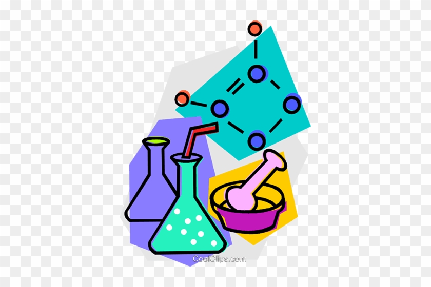 Flasks With Molecular Diagram Royalty Free Vector Clip - Clip Art #1370069