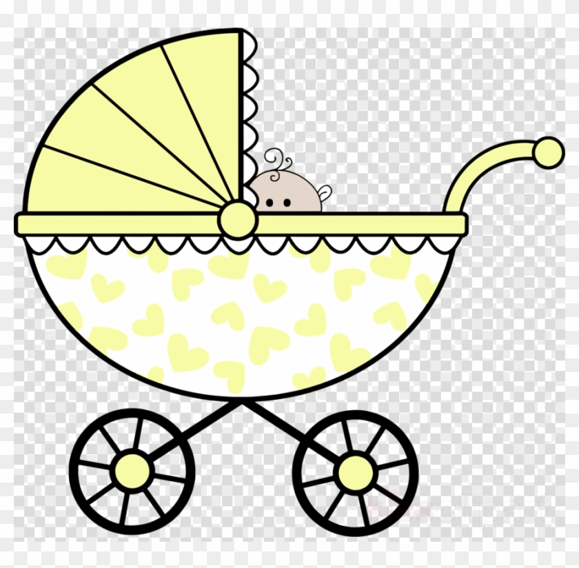 Baby Shower Clip Art Black And White Clipart Infant - Black And White Baby Stroller Clipart #1372961