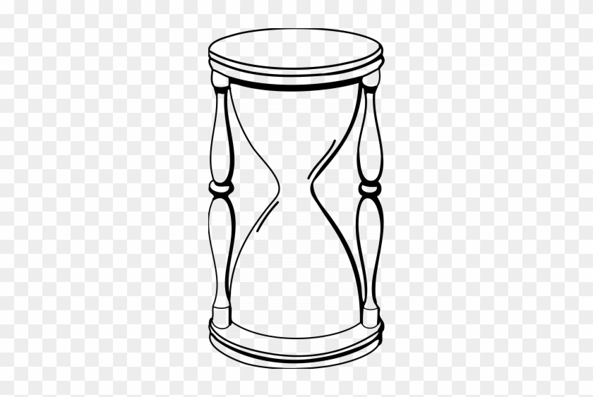 Broken Hourglass Drawing - Hour Glass Black And White #1374128