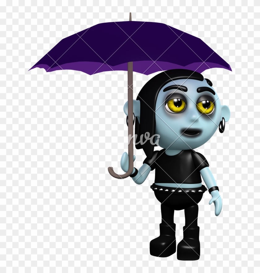 3d Goth With Umbrella - Umbrella #1375398