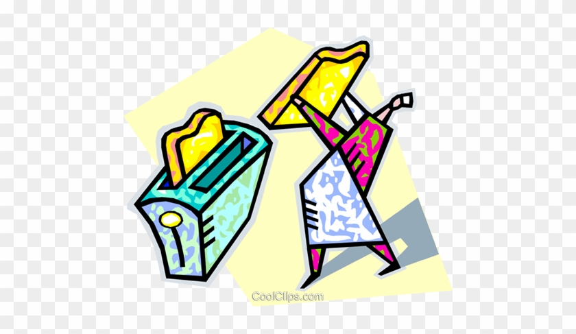 Placing A Slice Of Bread In Toaster Royalty Free Vector - Placing A Slice Of Bread In Toaster Royalty Free Vector #1376293