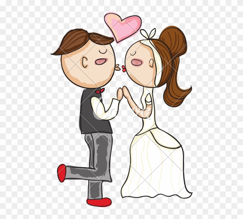 Wedding Couple Kissing - キス イラスト 結婚 式 #1377094