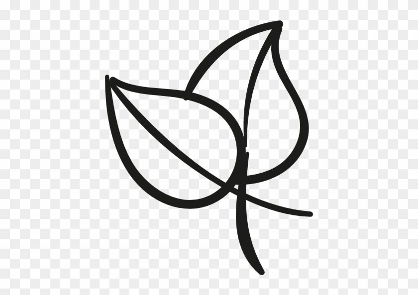 Two Plant Leaves Free Icon - Nature Leaf Clipart Black And White #1377655