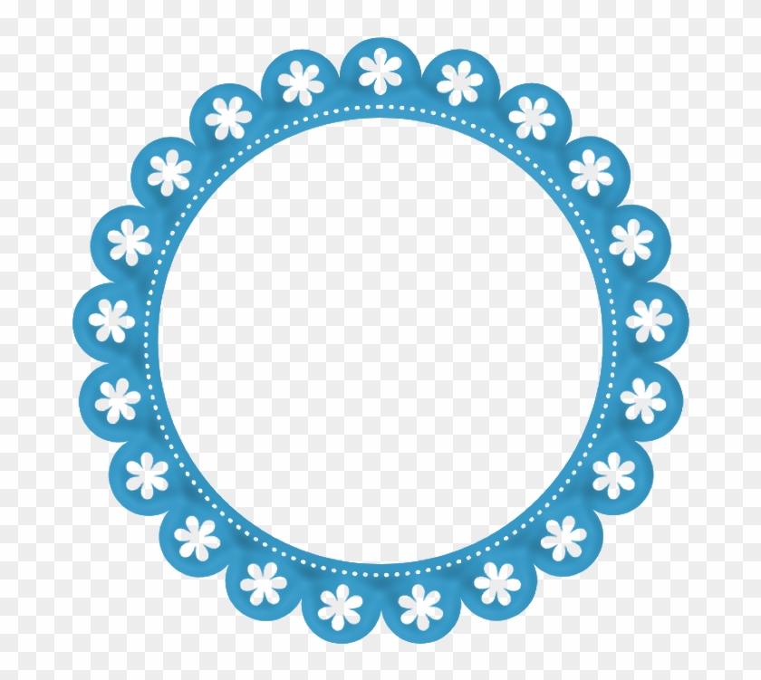 B *✿* Borders For Paper, Borders And Frames, Stencil - Moldura Redonda Azul Png #1378932