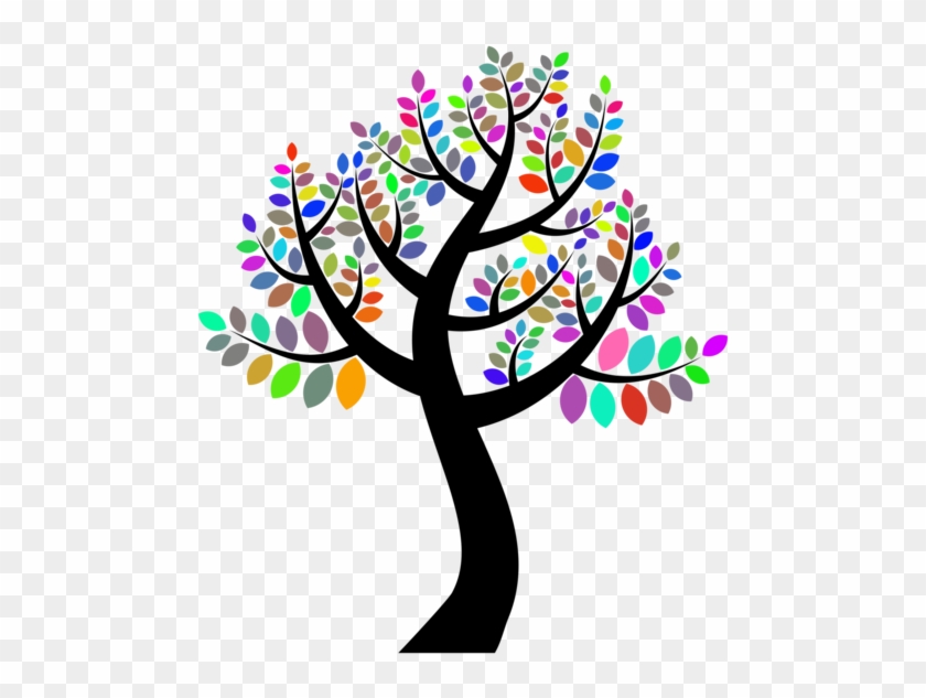 Tree Branch Trunk Art Leaf - Tree With Colorful Leaves #1378959