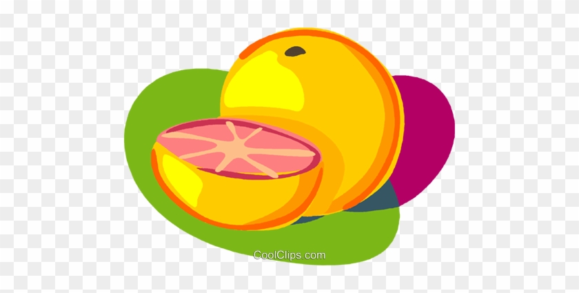 Sliced Grapefruit Royalty Free Vector Clip Art Illustration - Citrus ×paradisi #1382577