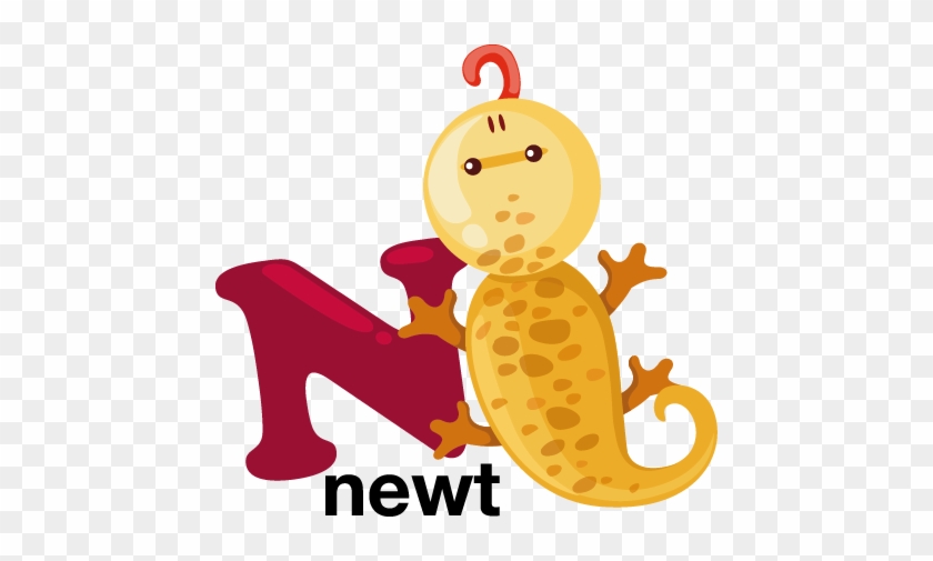 N For Newt Kids Sticker - Animal Alphabet Letter N #1382692