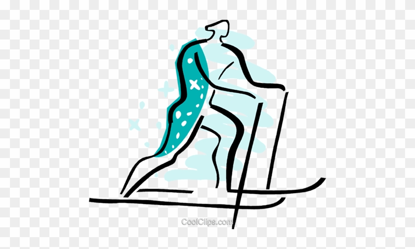 Cross Country Skiing Royalty Free Vector Clip Art Illustration - Cross Country Skiing Royalty Free Vector Clip Art Illustration #1384106