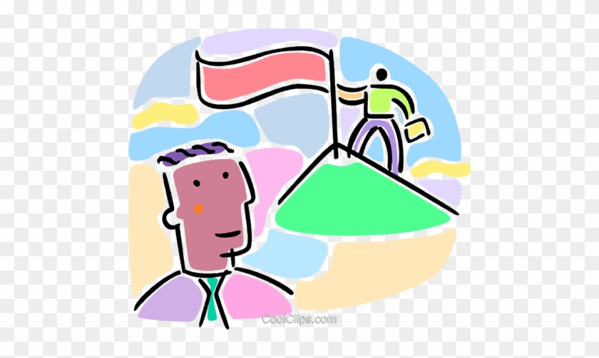 Man Reaching The Summit Royalty Free Vector Clip Art - Man Reaching The Summit Royalty Free Vector Clip Art #1385262