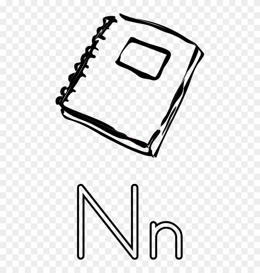 N Is For Notebook Clip Art - Notebook Coloring Page #1385939