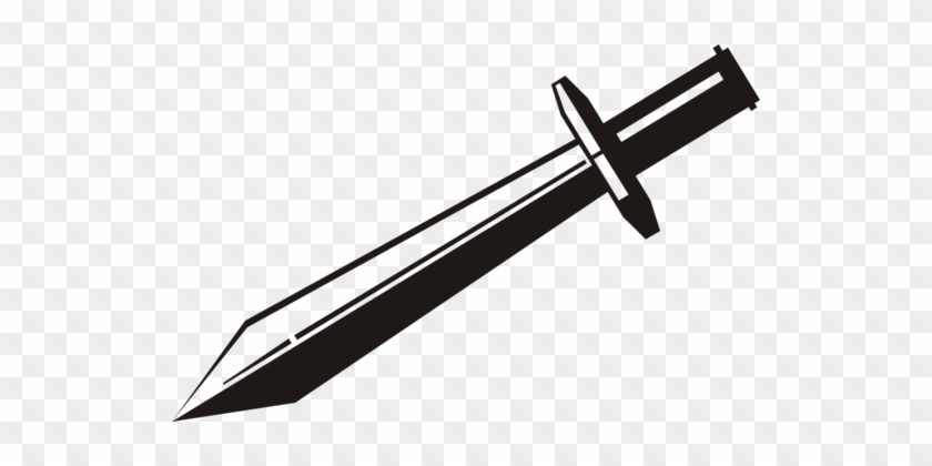 Sword Ranged Weapon Computer Icons - Clipart Black And White Image Of Sword #1386793