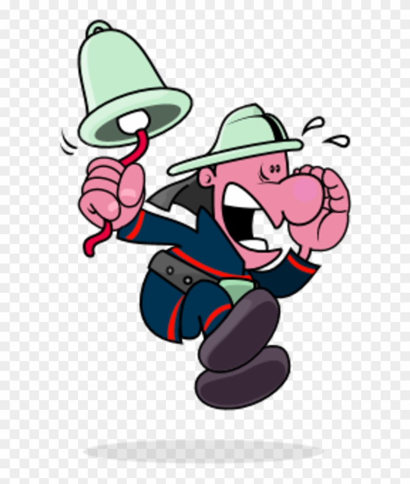 Funny Man Ringing A Bell Fireman - Ringing A Bell Clip Art #215377