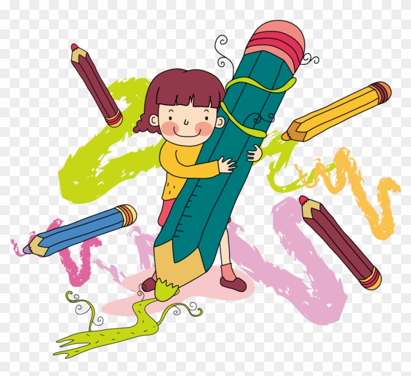 Cartoon Paintbrush Painting Illustration - Cartoon Paintbrush Painting Illustration #217238