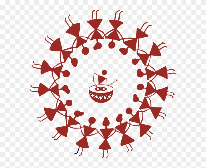 Bleed Area May Not Be Visible - Easy Warli Art Village Scene #217962
