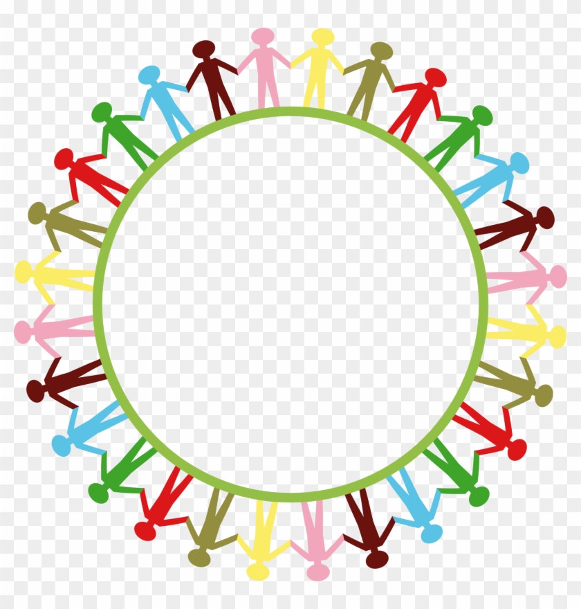 People Around Circle Holding Hands Clip Art - We Are Big Family #218270