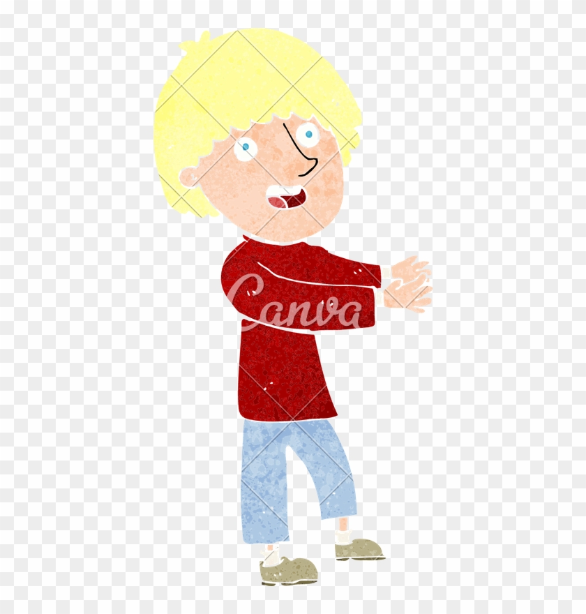 Cartoon Happy Man Showing - Cartoon #1387828