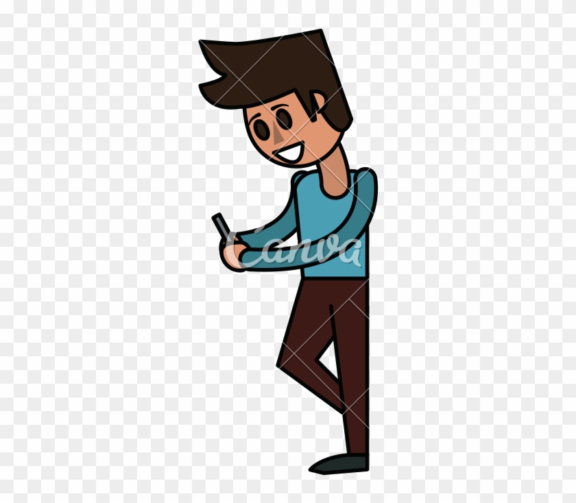 Happy Man Using Cellphone - Man #1387843