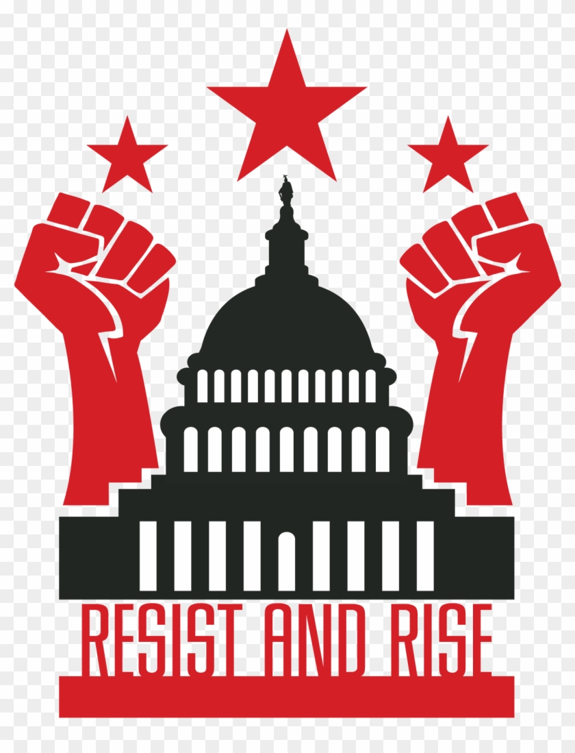 Resist And Rise Dc Picture - Introverts Unite In Black Or White Canvas Tee Or Black #1388504