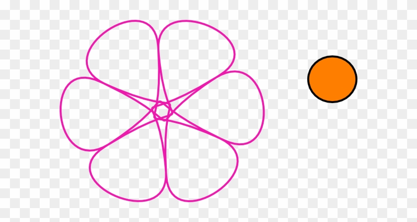 Pink Flower Clipart Outline - Pink Flower Outline Clipart #1389264
