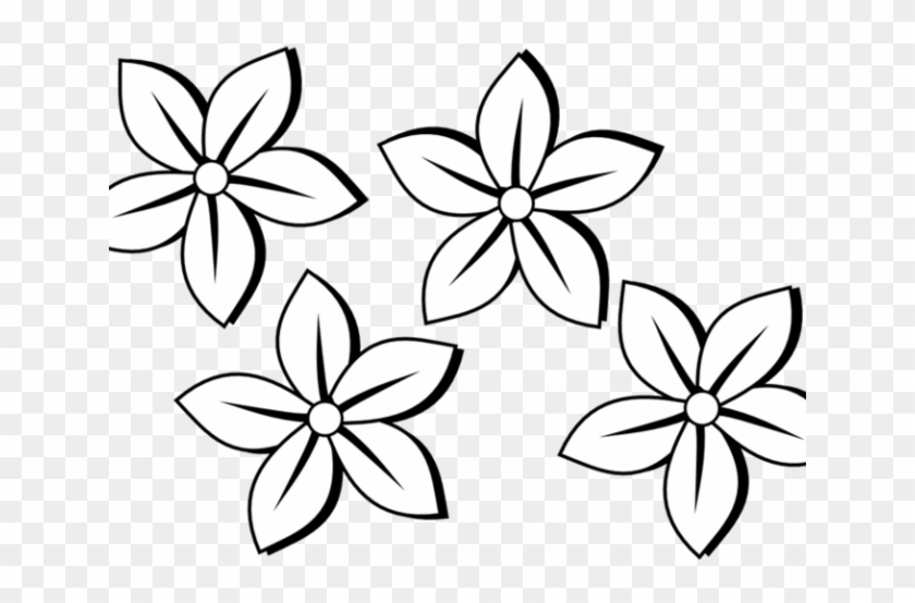Flower Clipart Mayflower - Black And White Flowers Clip Art #1391292
