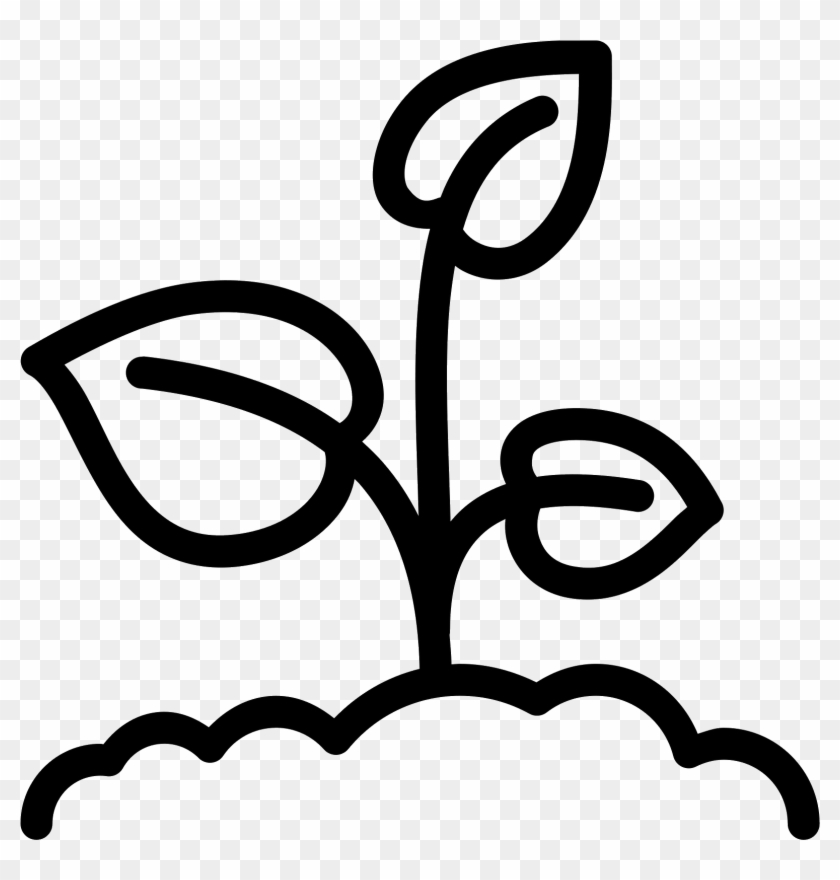 Ground Clipart Garden Dirt - Black And White Sprouts Clip Art #1392044