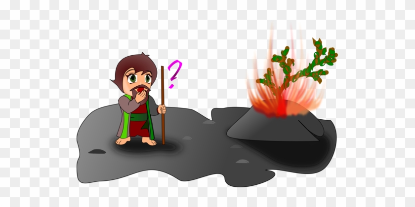 Burning Bush Bible Judaism Jewish People Child - Moses And The Burning Bush Clipart #1392166
