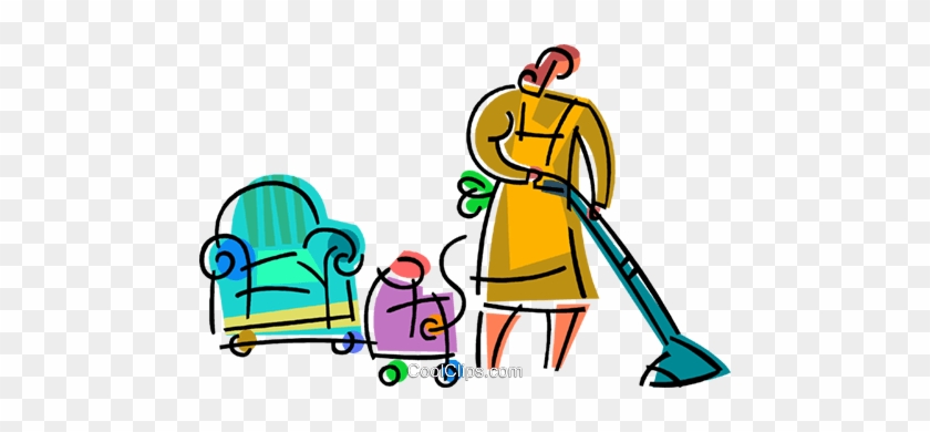 Vacuuming Royalty Free Vector Clip Art Illustration - Clip Art #1392814