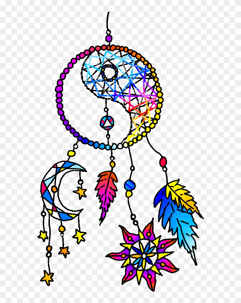 Drawing Rainbow Dreamcatcher - Dreamcatcher #1393176