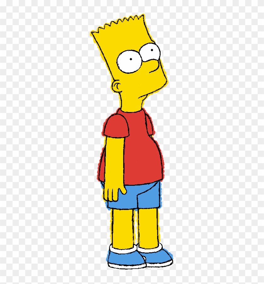 Slingshot Drawing Bart Simpson Clip Black And White - Bart Simpson Confused #1394534