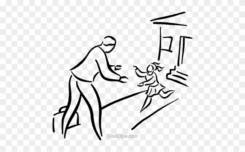 Businessman Greeting His Child Royalty Free Vector - Clip Art #1394602