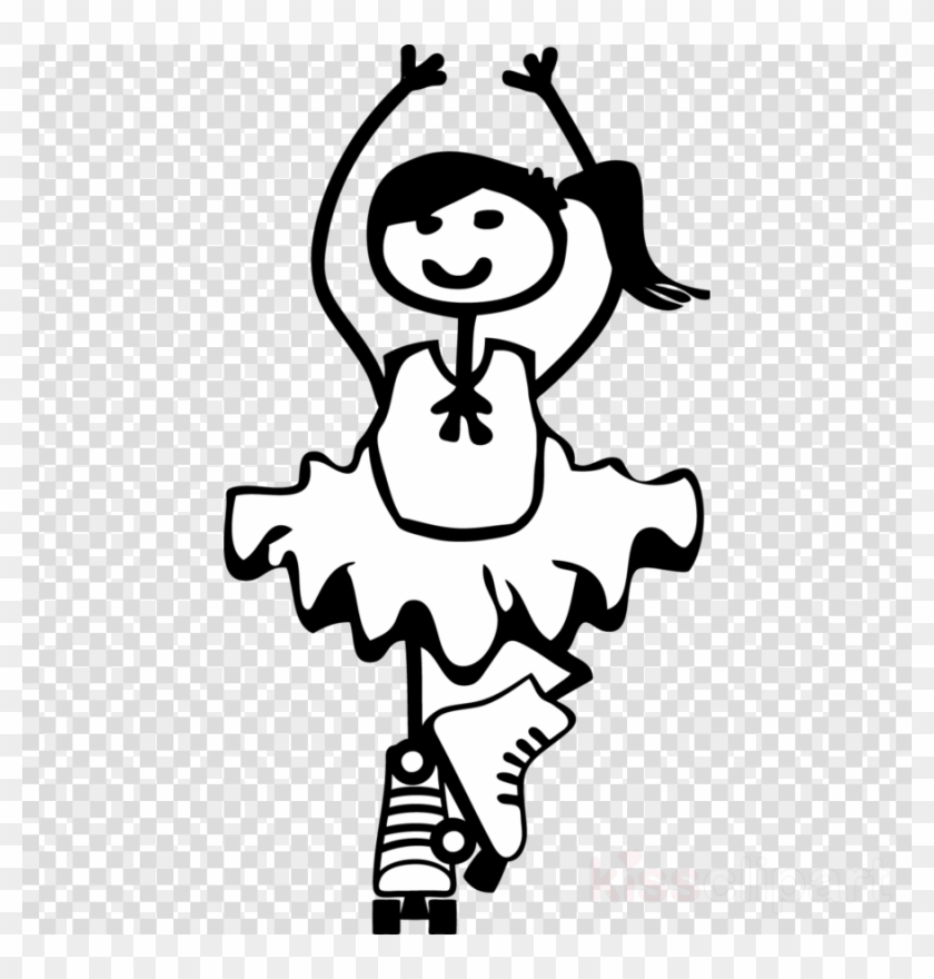 Download Stick Figure Roller Skating Clipart Black - Desenho De Patins Png #1394606
