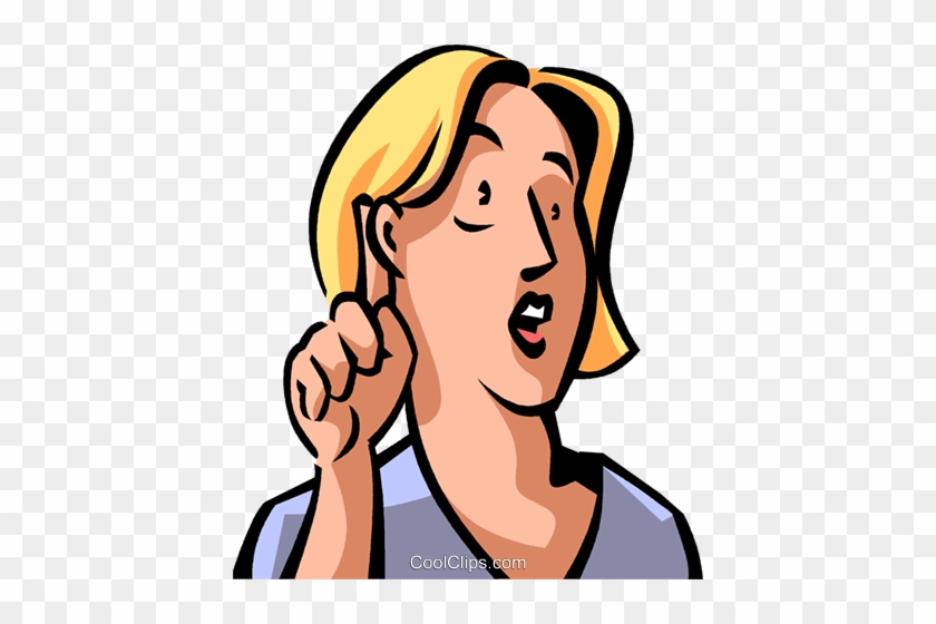 Woman Listening Royalty Free Vector Clip Art Illustration - Hören Clipart #1395493