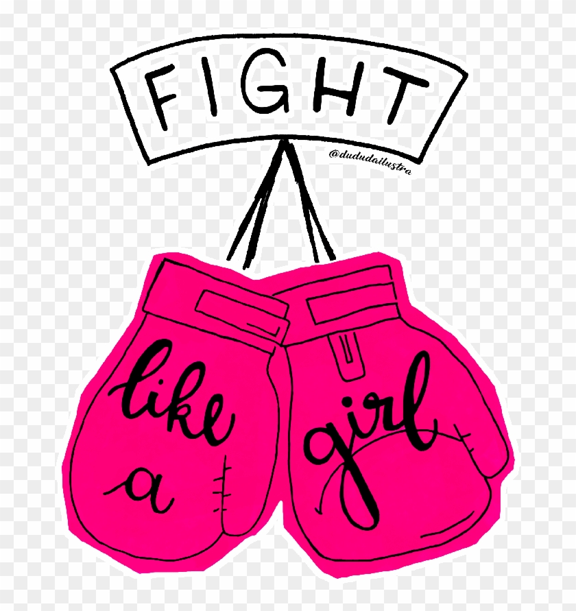 Adesivo Fight Like A Girl De Dududa Ilustrana - Art #1395710