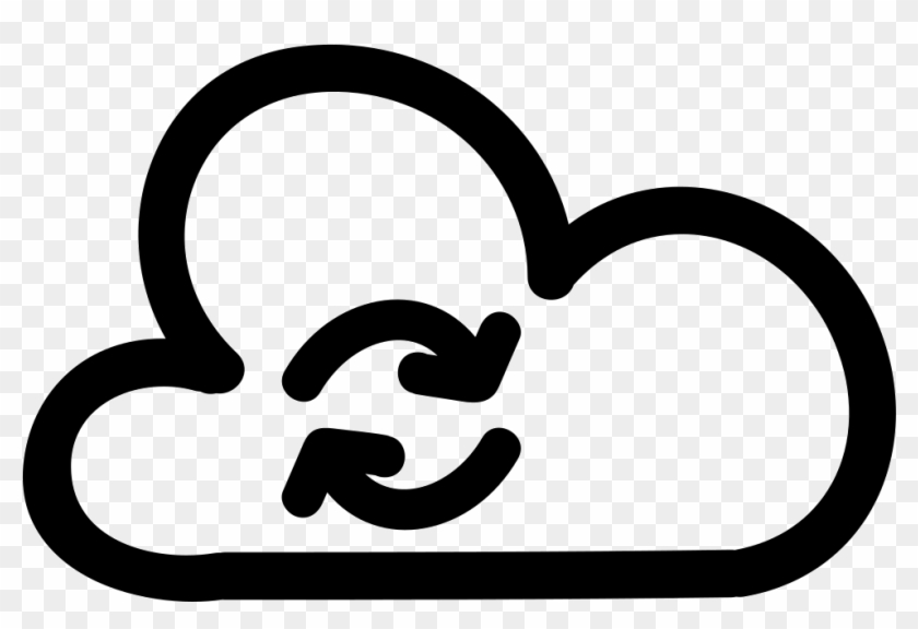 Synchronize Sign Of A Cloud With Two Arrows In Circle - Symbol #1396593