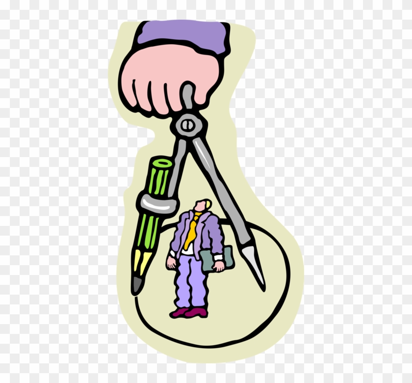 Vector Illustration Of Businessman Encircled By Hand - Vector Illustration Of Businessman Encircled By Hand #1396612