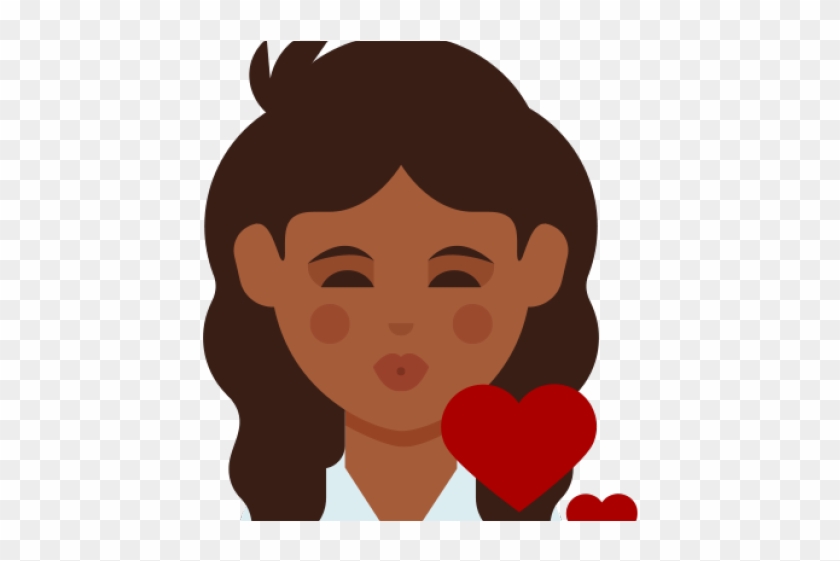Long Hair Clipart Curly Straight Hair - Black Girl Emoji Png #1398019