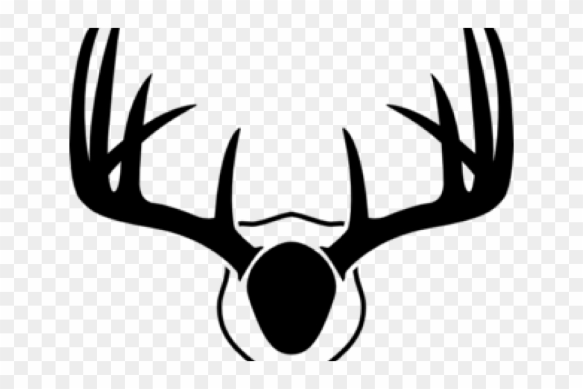 Horns Clipart Deer Rack - Black And White Antler #1398175