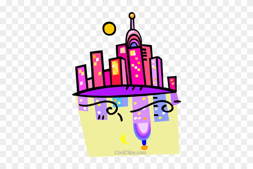 Cityscape Reflecting In The Water Royalty Free Vector - Cityscape Reflecting In The Water Royalty Free Vector #1398824