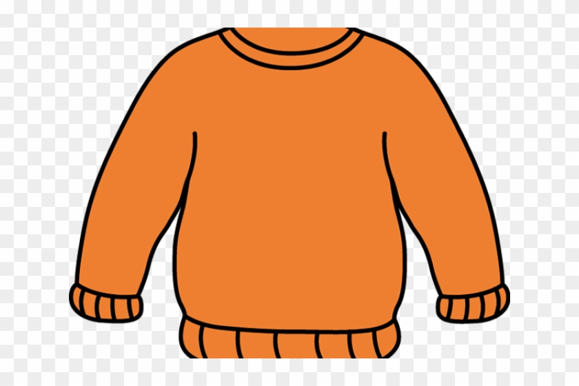 Jacket Clipart Orange Clothes - Sweater Clipart Black And White #1399174