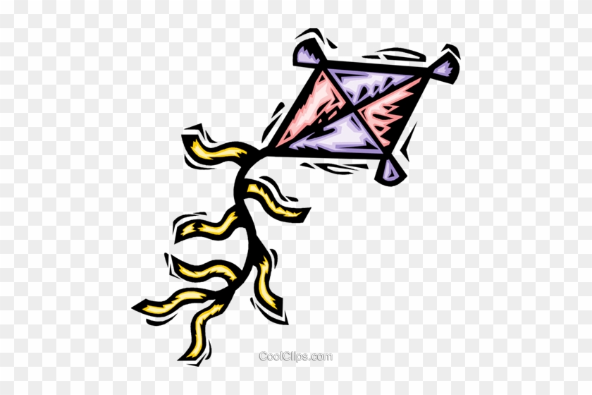 Flying A Kite Royalty Free Vector Clip Art Illustration - Flying A Kite Royalty Free Vector Clip Art Illustration #1400187