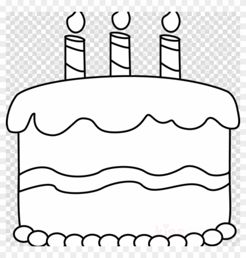 Cake Clip Art Black And White Clipart Birthday Cake - Black And White Cup Cakes Clip Art #1400372