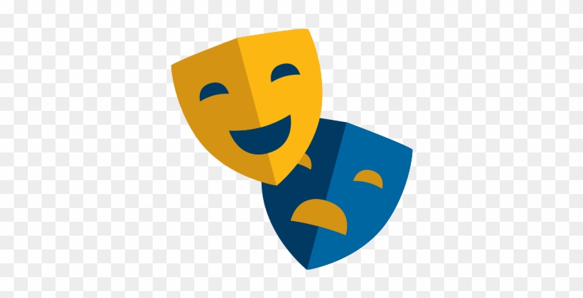 Image Free Library Saint James School Emojis - Blue And Yellow Theatre Masks #1401683